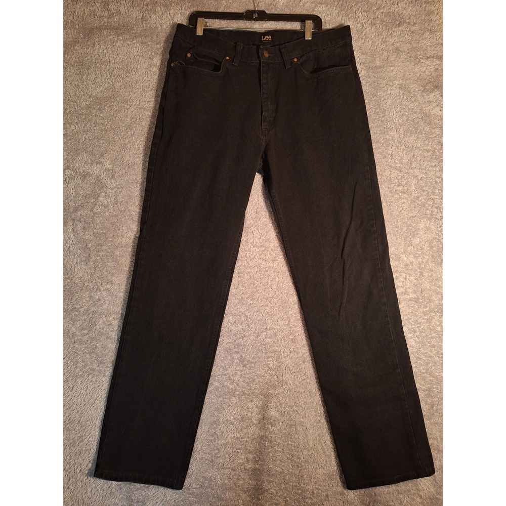 Lee Relaxed Fit Black Straight Leg Jeans Mens 38x36 2055508 Workwear Streetwear